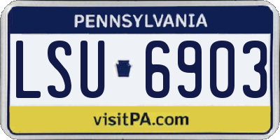PA license plate LSU6903