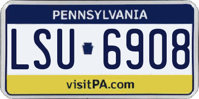 PA license plate LSU6908