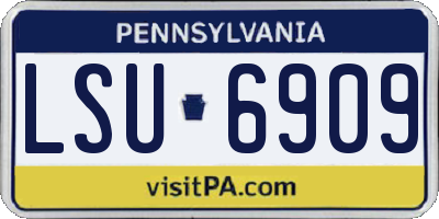 PA license plate LSU6909