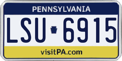 PA license plate LSU6915