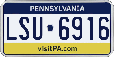 PA license plate LSU6916