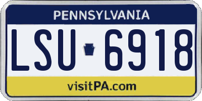 PA license plate LSU6918