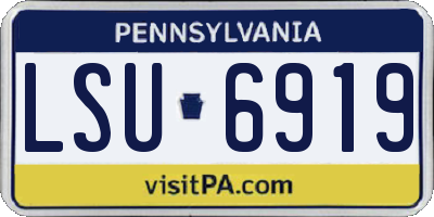 PA license plate LSU6919