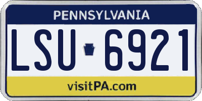 PA license plate LSU6921