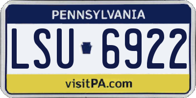 PA license plate LSU6922