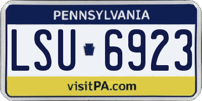 PA license plate LSU6923