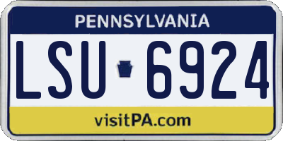 PA license plate LSU6924