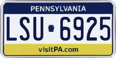 PA license plate LSU6925