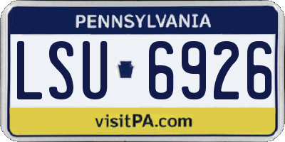 PA license plate LSU6926