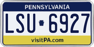 PA license plate LSU6927