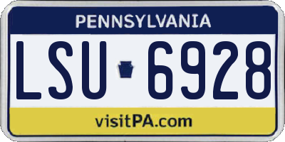 PA license plate LSU6928