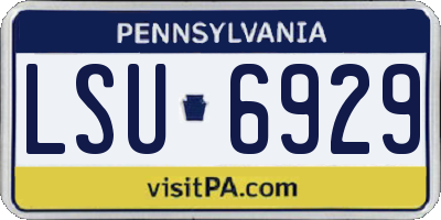 PA license plate LSU6929