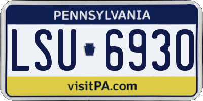 PA license plate LSU6930