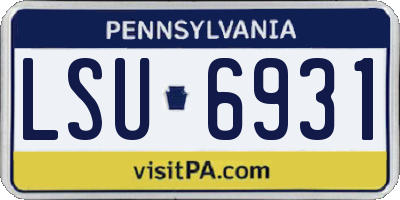 PA license plate LSU6931