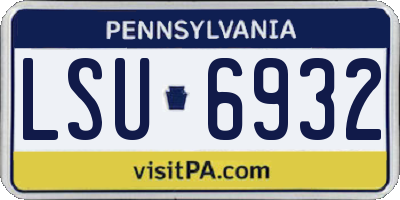 PA license plate LSU6932