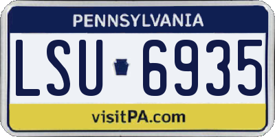 PA license plate LSU6935