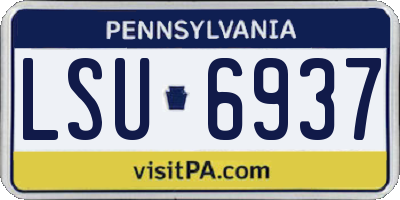 PA license plate LSU6937