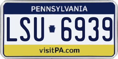 PA license plate LSU6939