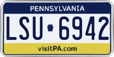 PA license plate LSU6942