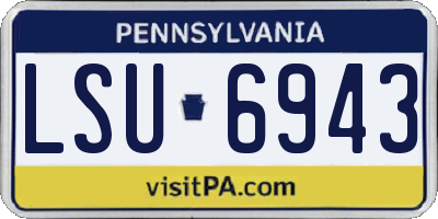 PA license plate LSU6943