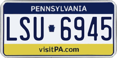 PA license plate LSU6945