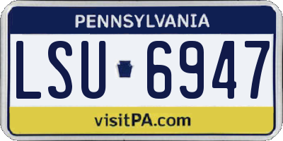 PA license plate LSU6947