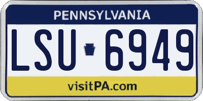 PA license plate LSU6949
