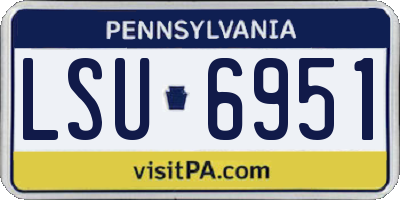 PA license plate LSU6951