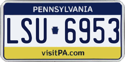 PA license plate LSU6953