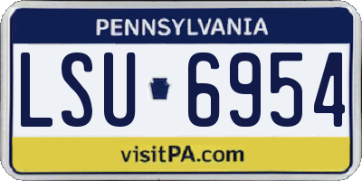 PA license plate LSU6954