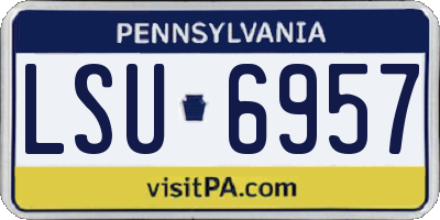 PA license plate LSU6957