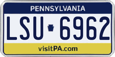 PA license plate LSU6962