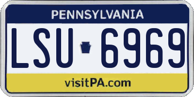 PA license plate LSU6969