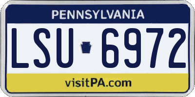 PA license plate LSU6972