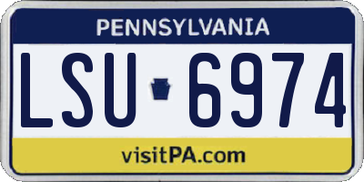 PA license plate LSU6974