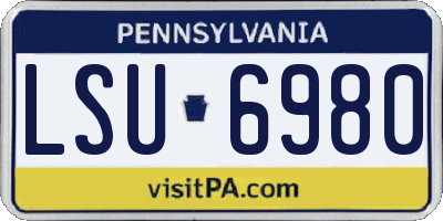 PA license plate LSU6980