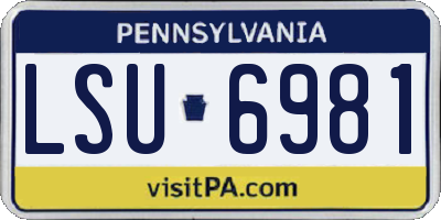 PA license plate LSU6981