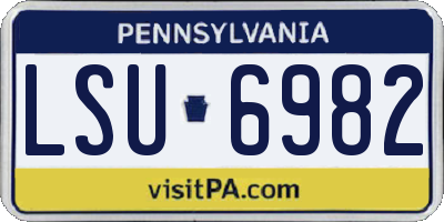 PA license plate LSU6982