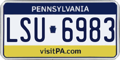 PA license plate LSU6983