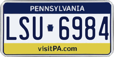 PA license plate LSU6984