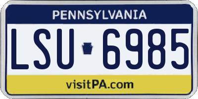 PA license plate LSU6985