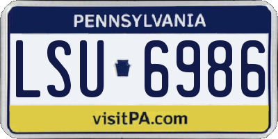 PA license plate LSU6986
