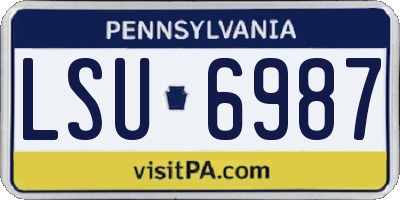 PA license plate LSU6987