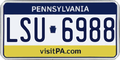 PA license plate LSU6988