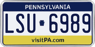 PA license plate LSU6989