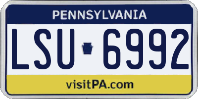 PA license plate LSU6992