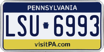 PA license plate LSU6993