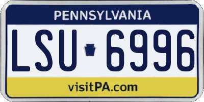 PA license plate LSU6996