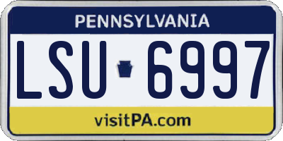 PA license plate LSU6997