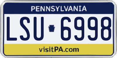 PA license plate LSU6998